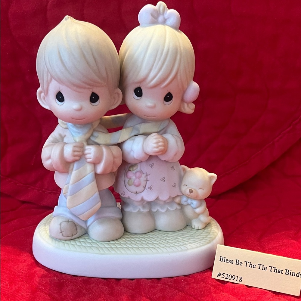 Precious Moments Wedding Cake Topper - Cream and Pink
